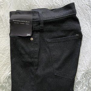 Banana Republic Mid-Rise Skinny Metallic Jean  size 25